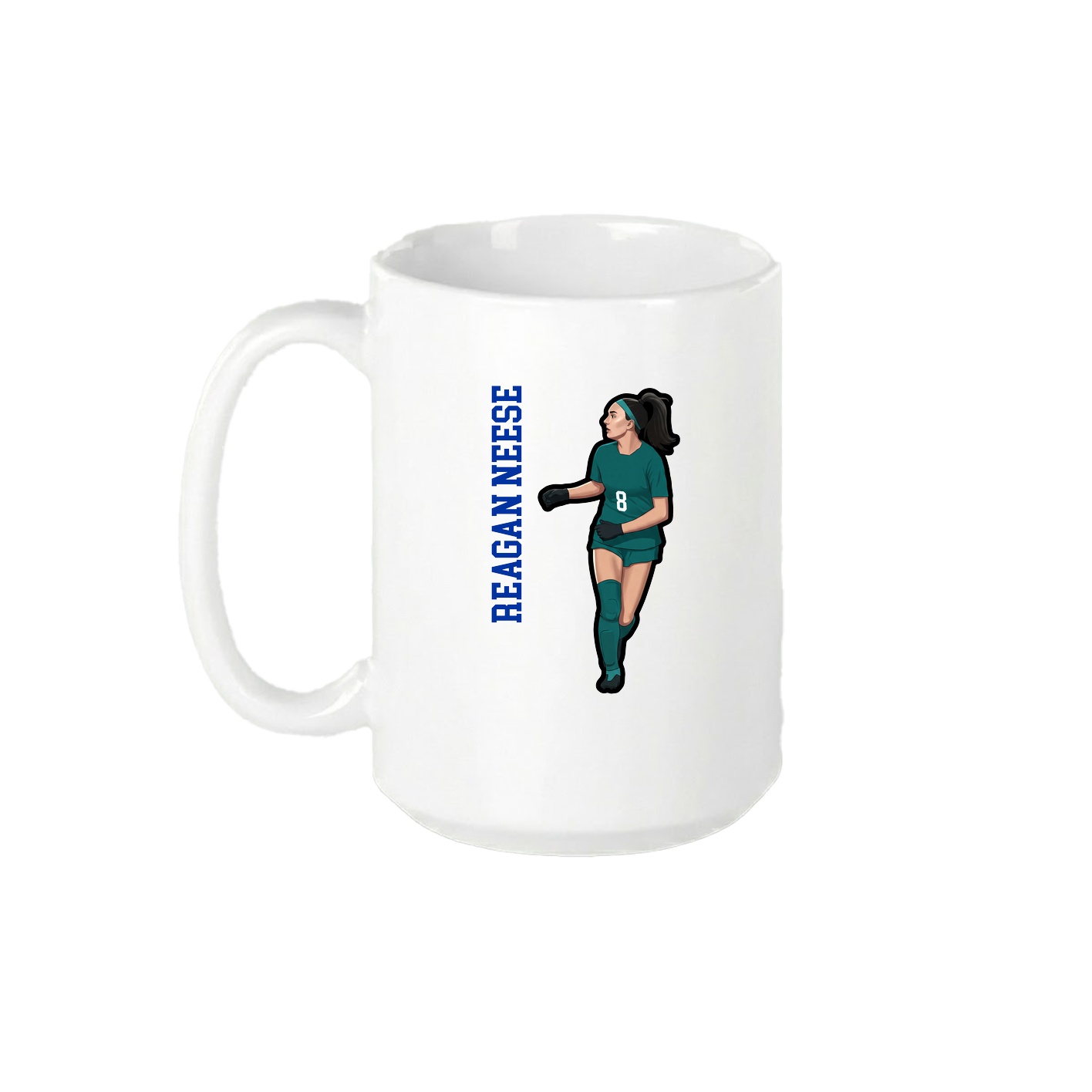 15oz Coffee Mug — Name Vertical in White