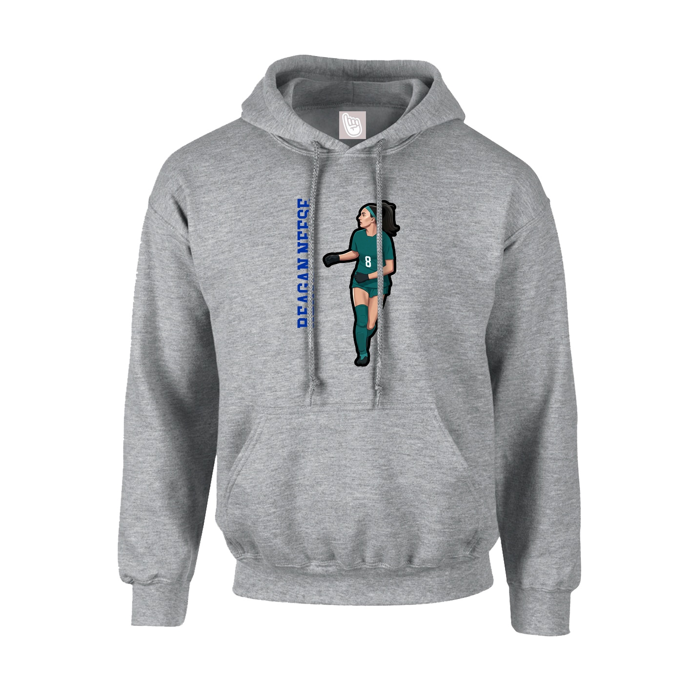 Youth Hoodie — Name Vertical in Grey