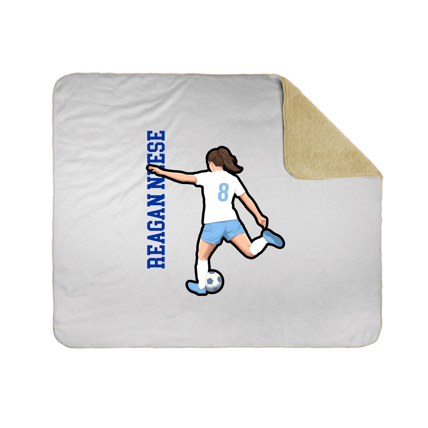 Throw Blanket — Name Vertical in White