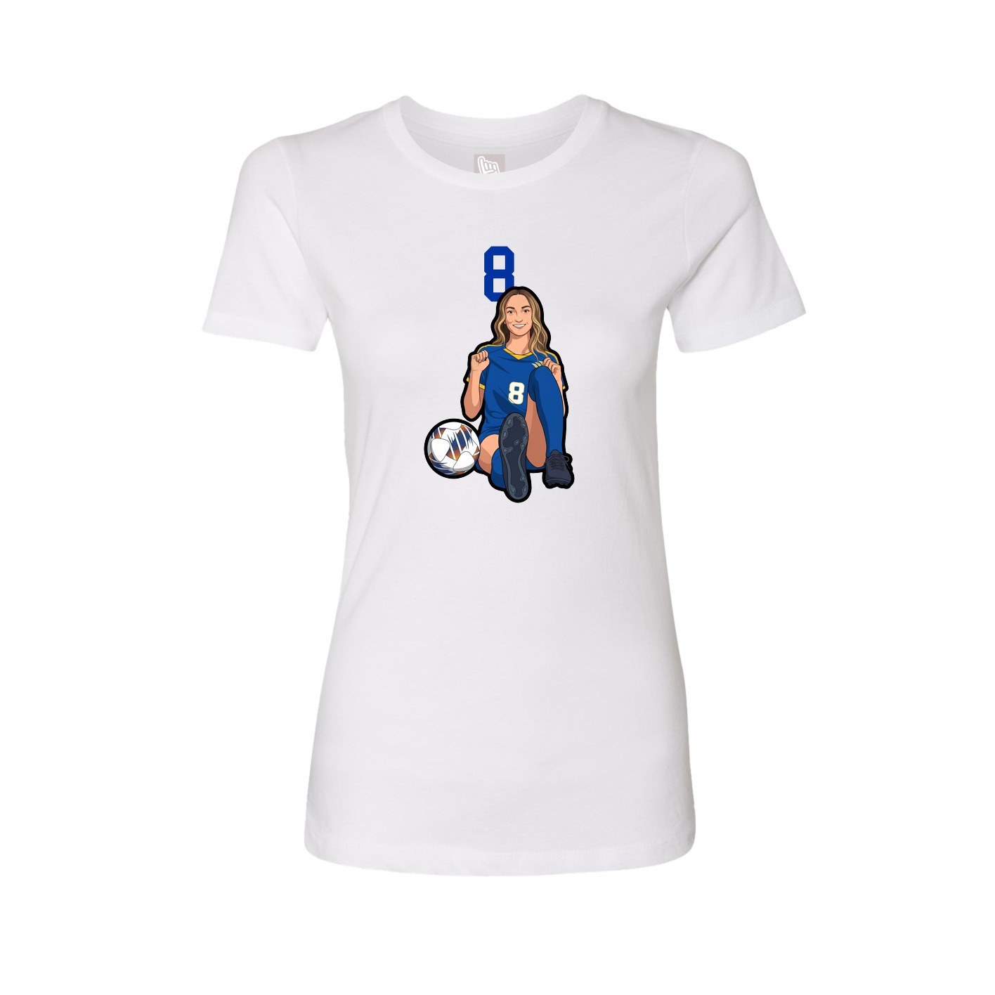 Fitted Women's Tee — Number Top in White