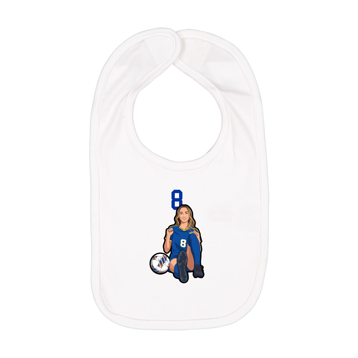 Infant Bib — Number Top in White