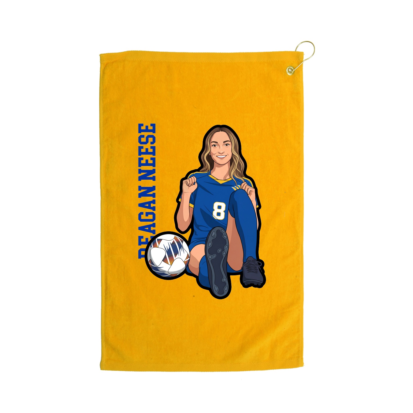 Golf Towel — Name Vertical in Gold