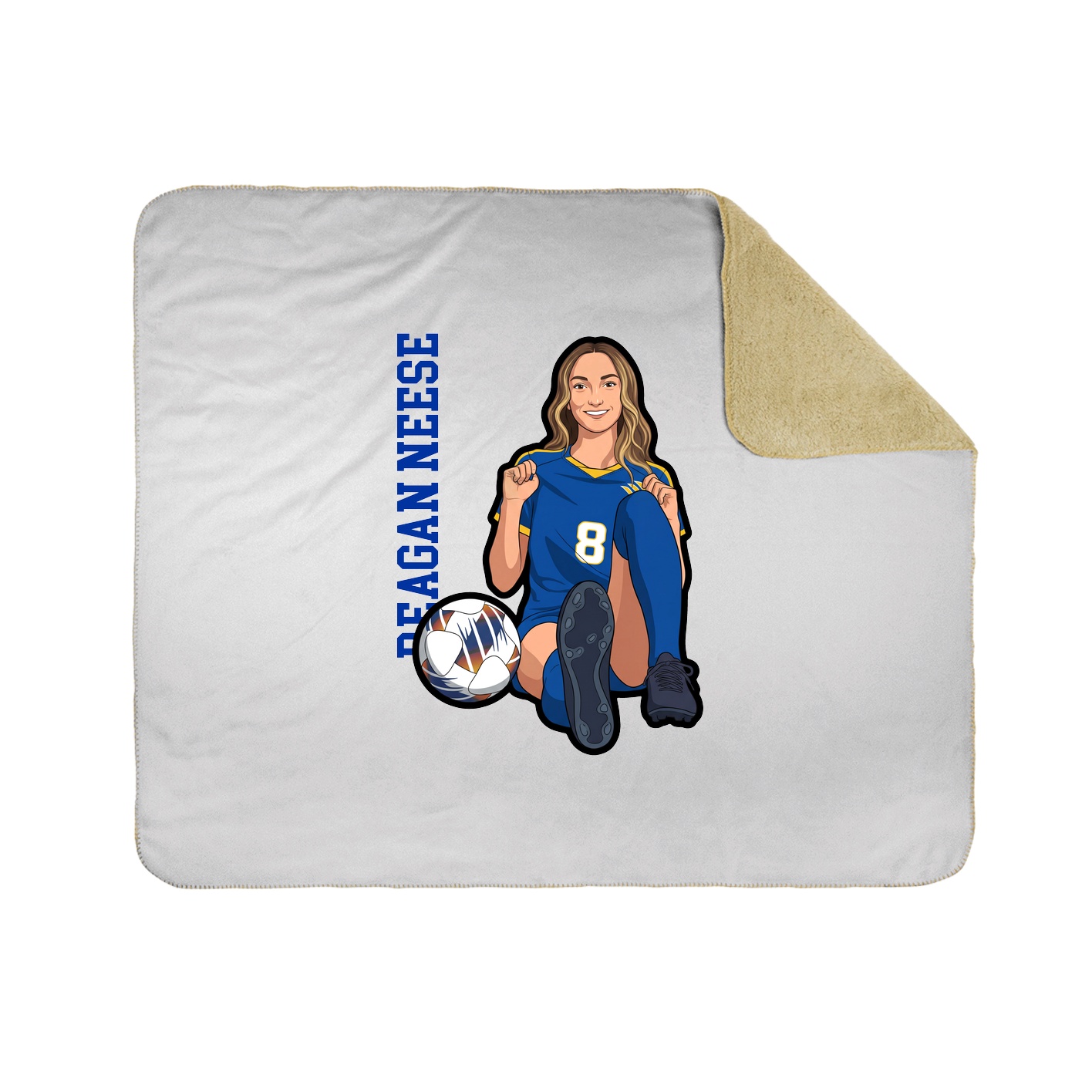Throw Blanket — Name Vertical in White