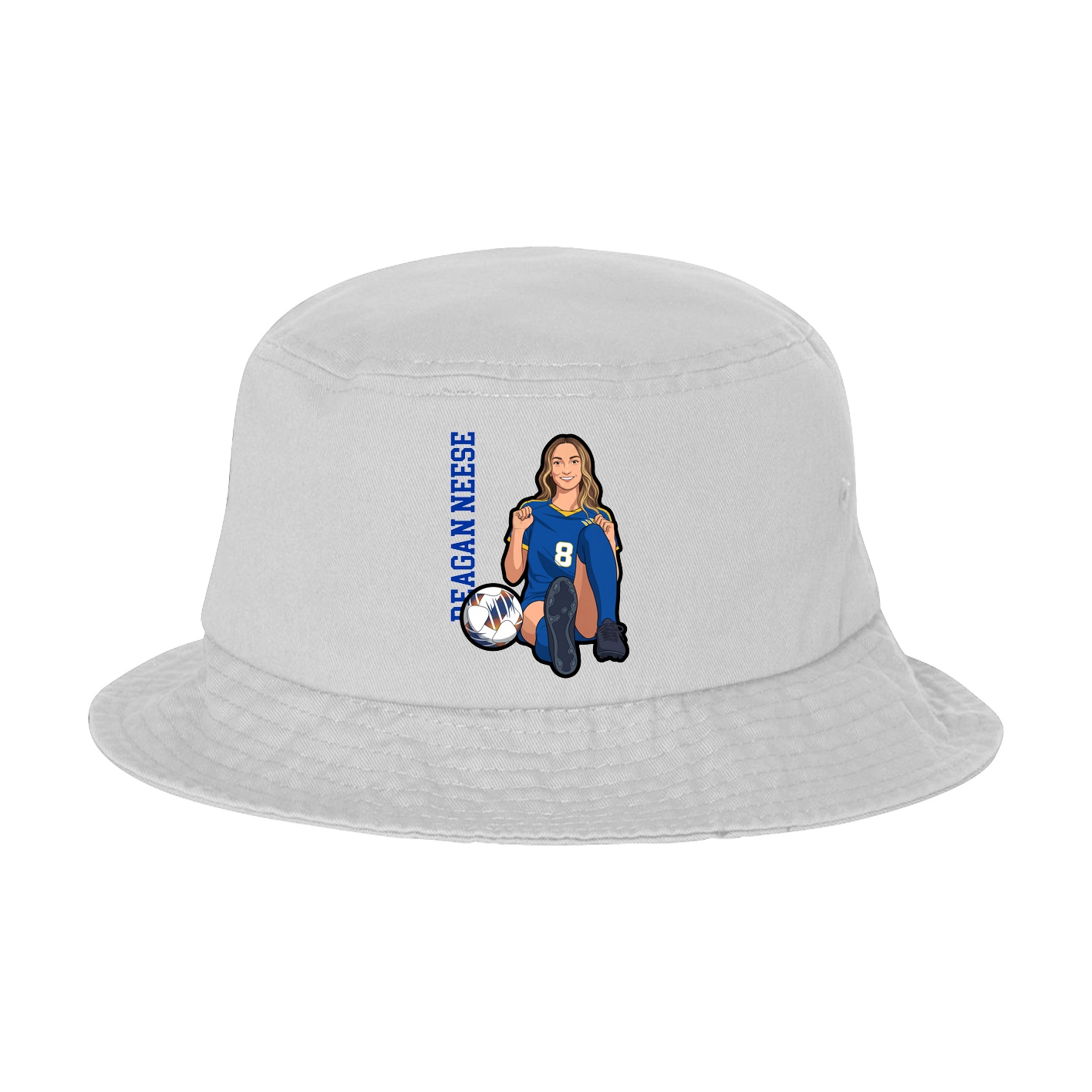 Bucket Cap — Name Vertical in White