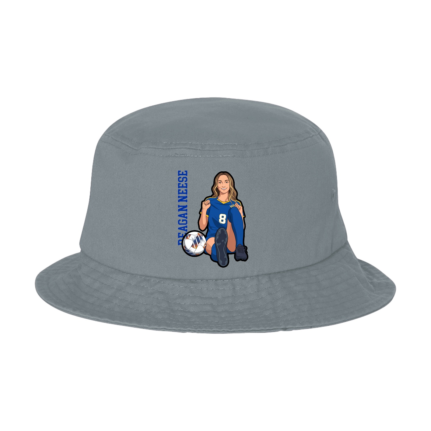 Bucket Cap — Name Vertical in Grey