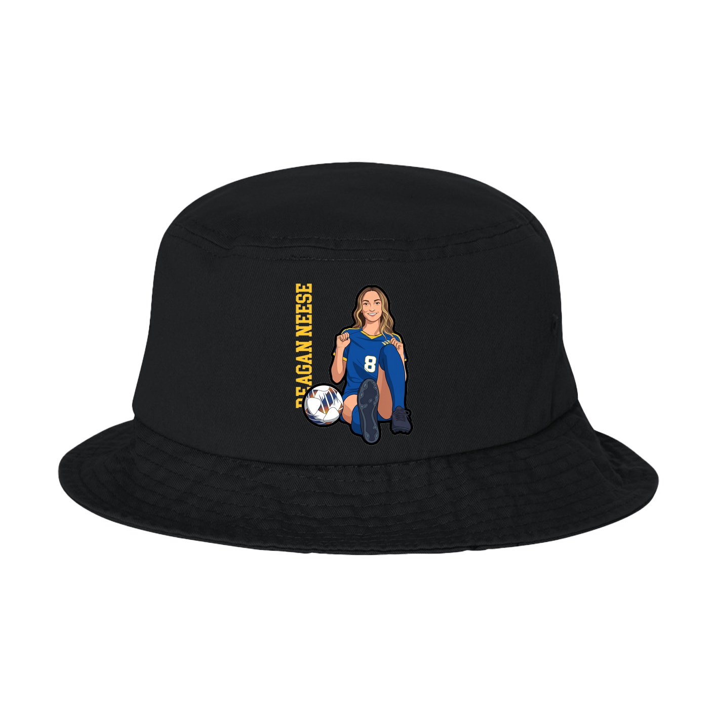Bucket Cap — Name Vertical in Black