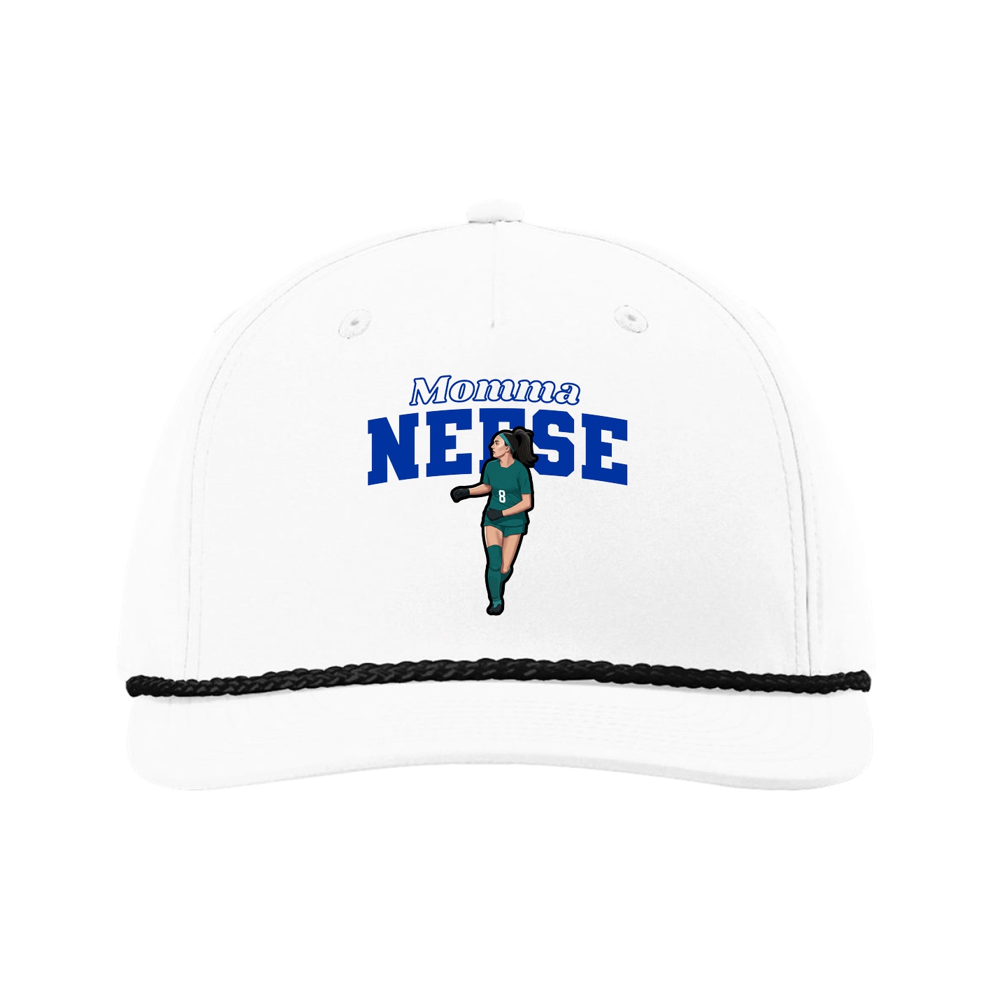 Five-Panel Classic Rope Cap — Mothers Day Block in White