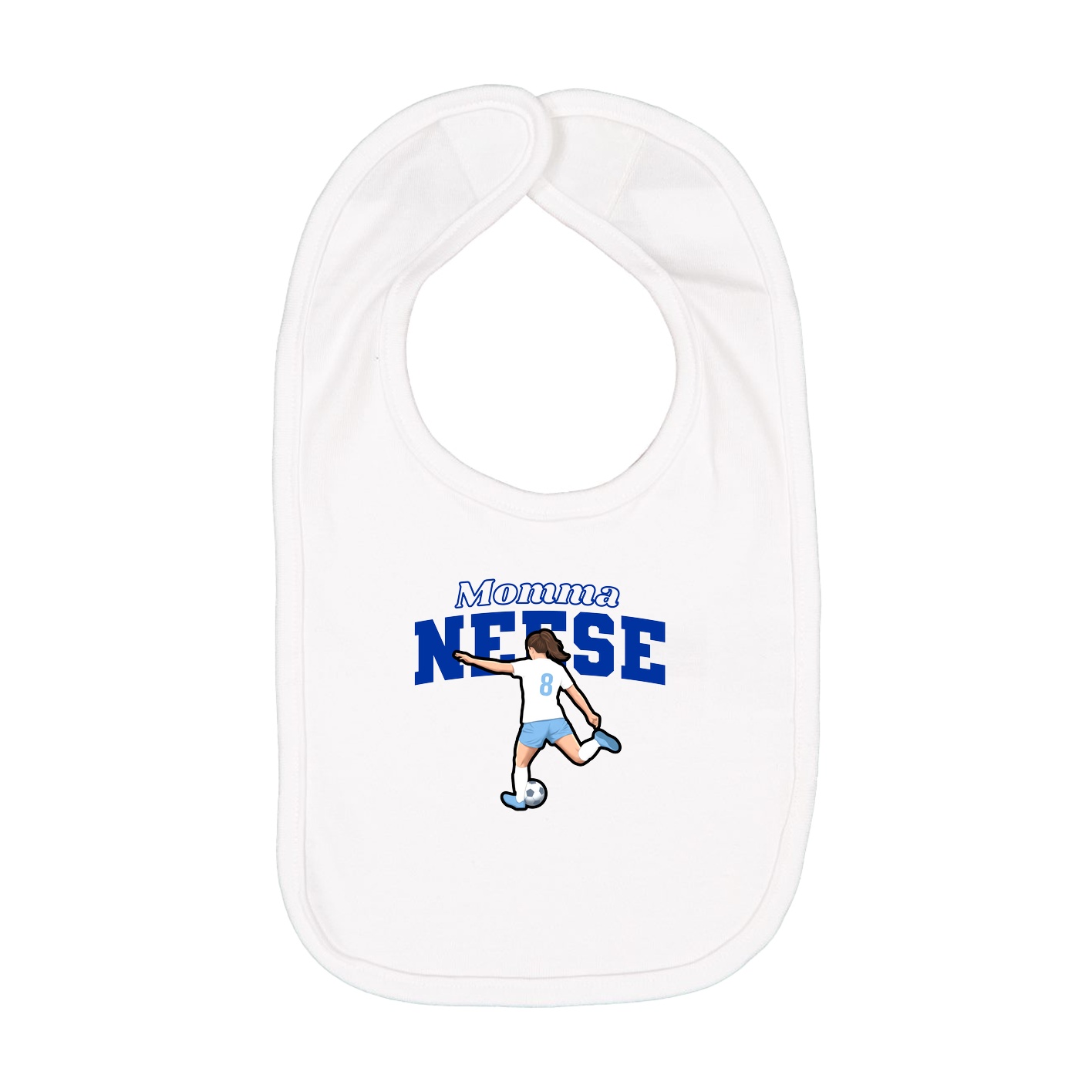 Infant Bib — Mothers Day Block in White