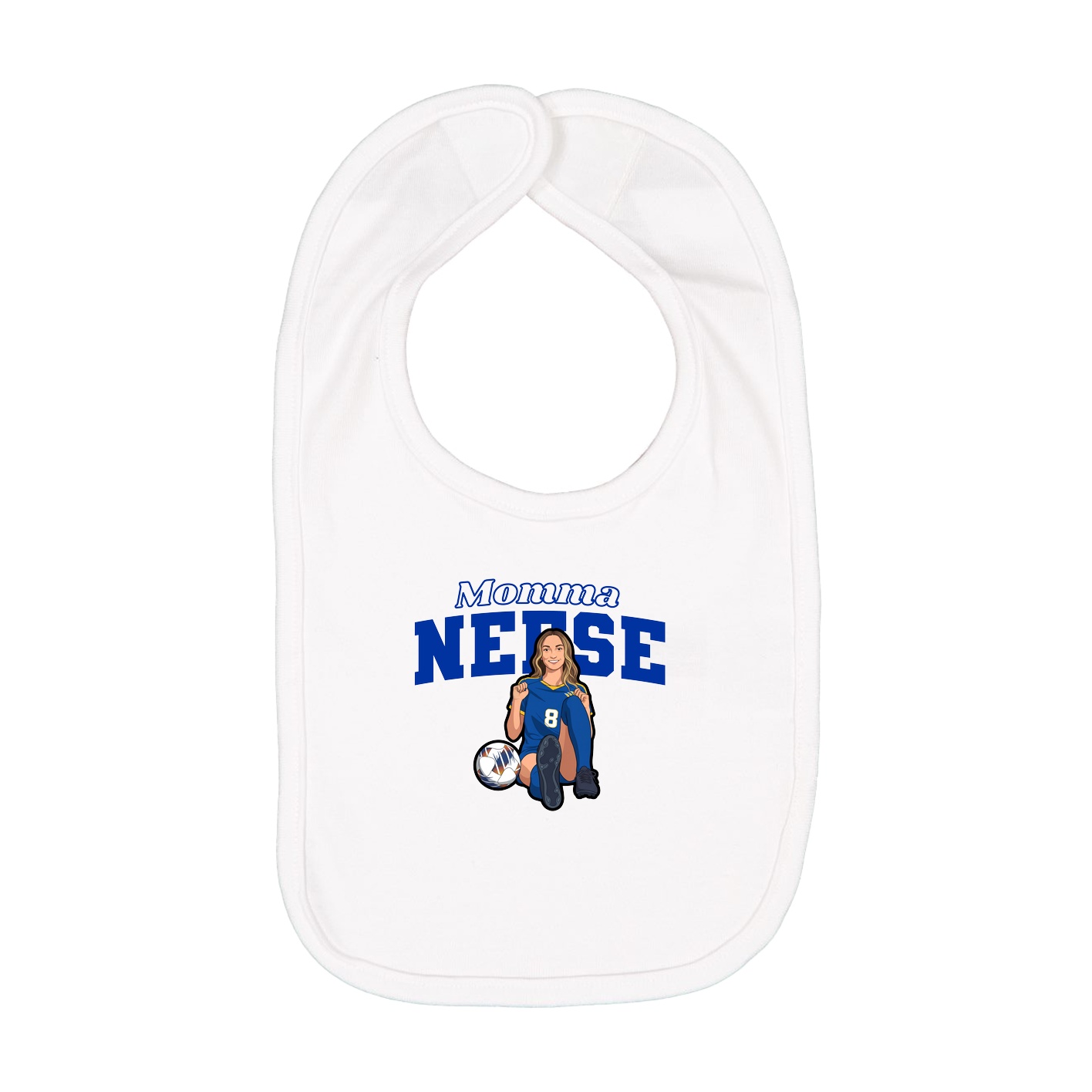 Infant Bib — Mothers Day Block in White