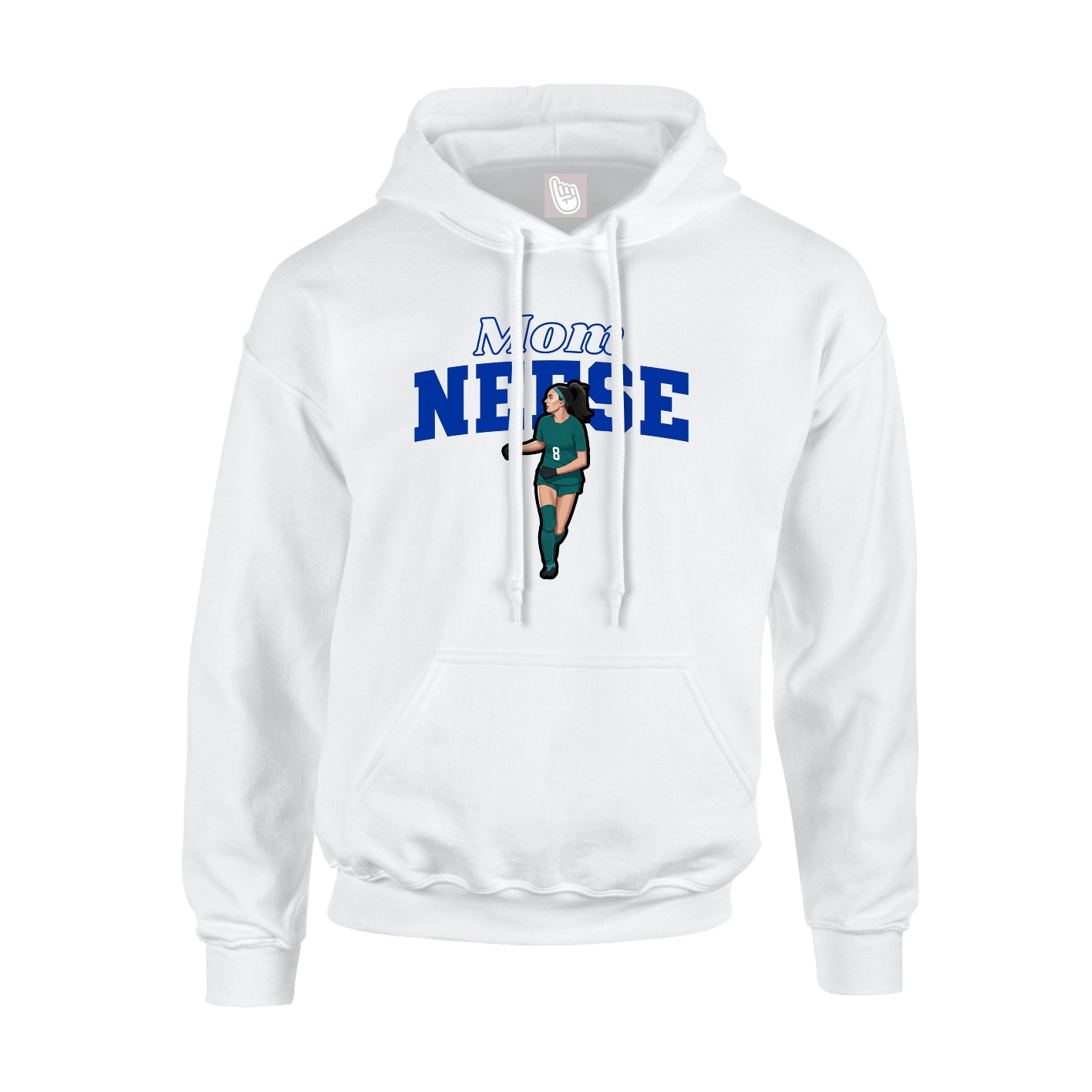 Youth Hoodie — Mothers Day Block in White