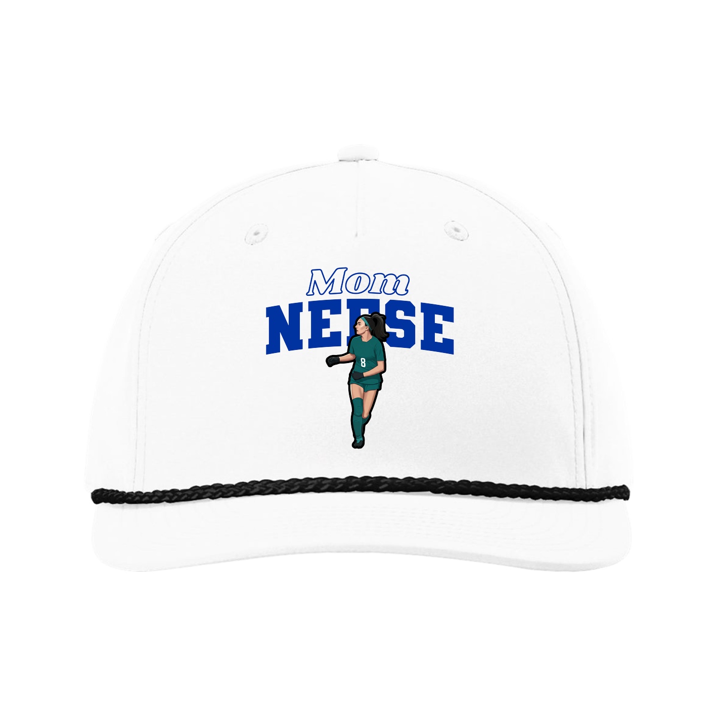 Five-Panel Classic Rope Cap — Mothers Day Block in White