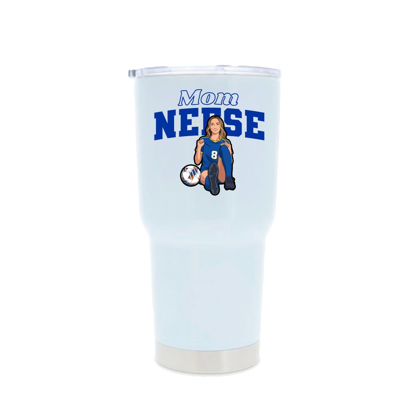 30oz Stainless Steel Tumbler — Mothers Day Block in White