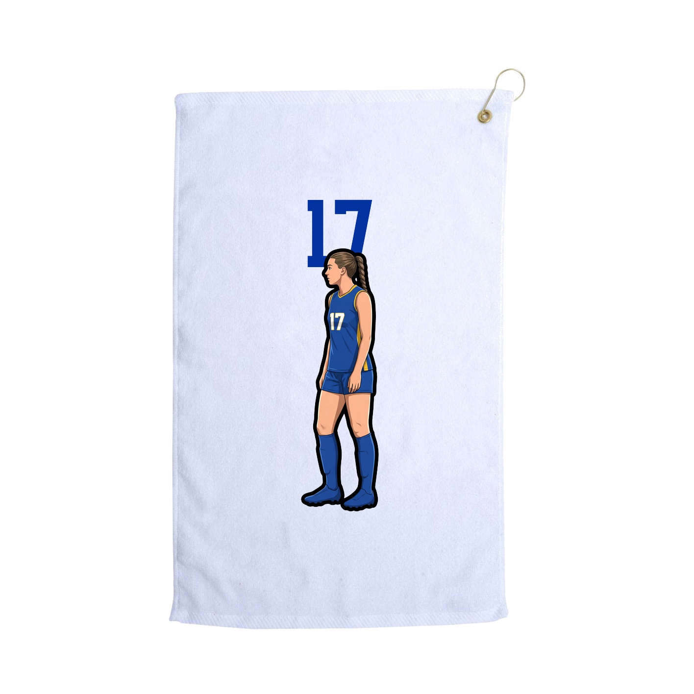 Golf Towel — Number Top in White