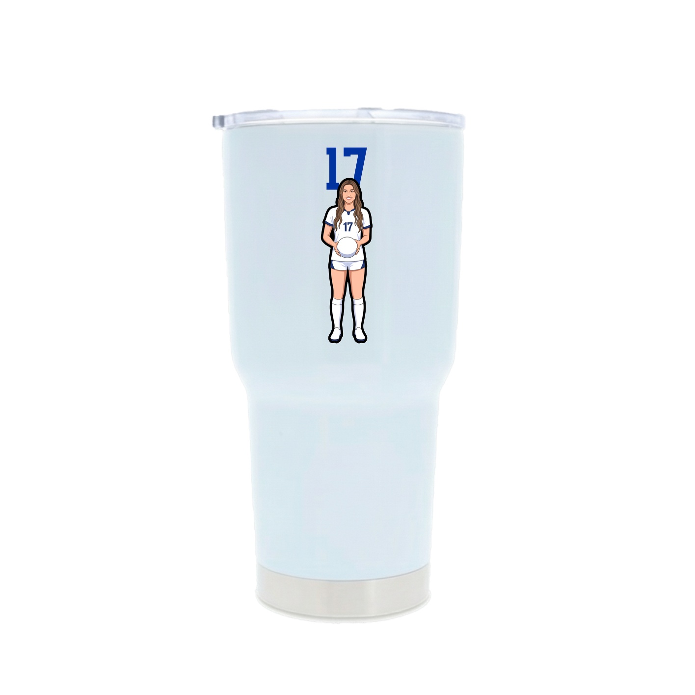 30oz Stainless Steel Tumbler — Number Top in White