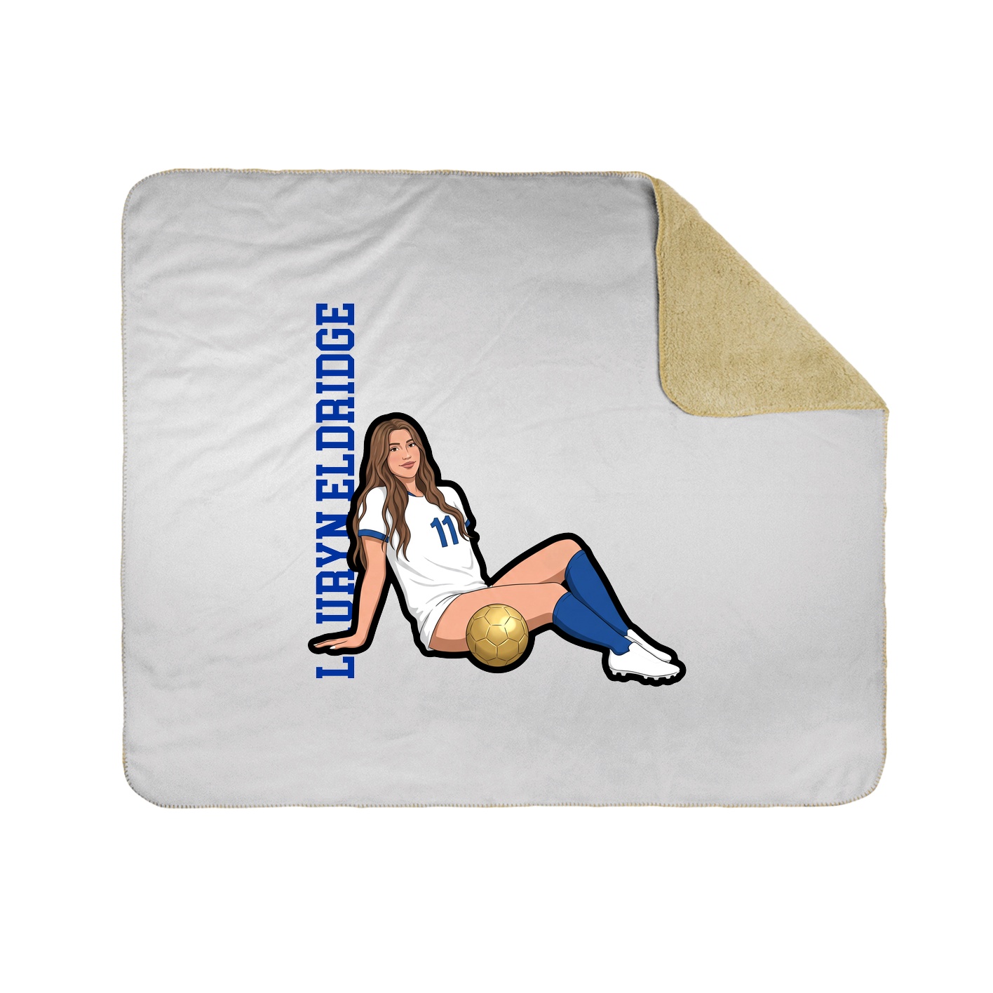 Throw Blanket — Name Vertical in White