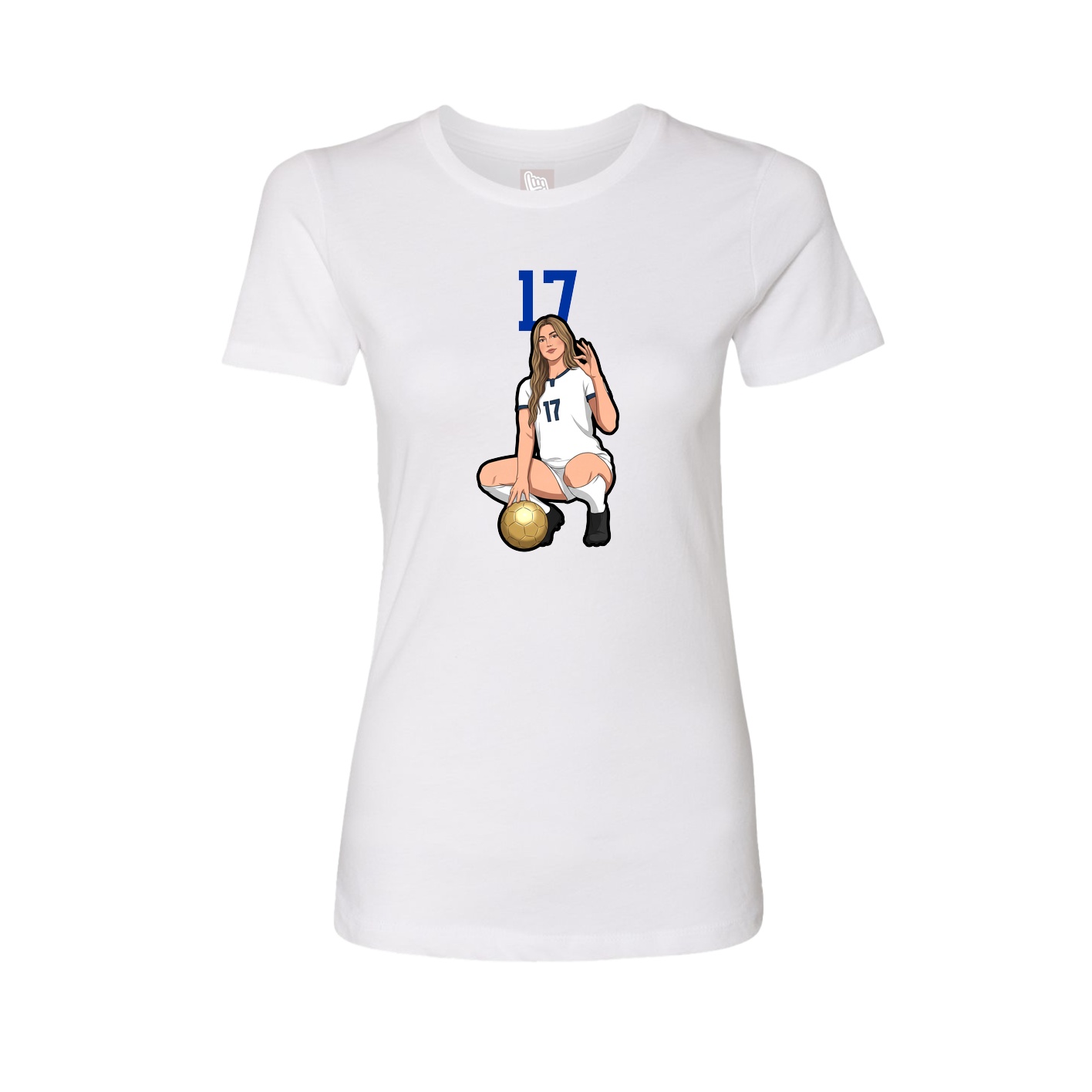 Fitted Women's Tee — Number Top in White