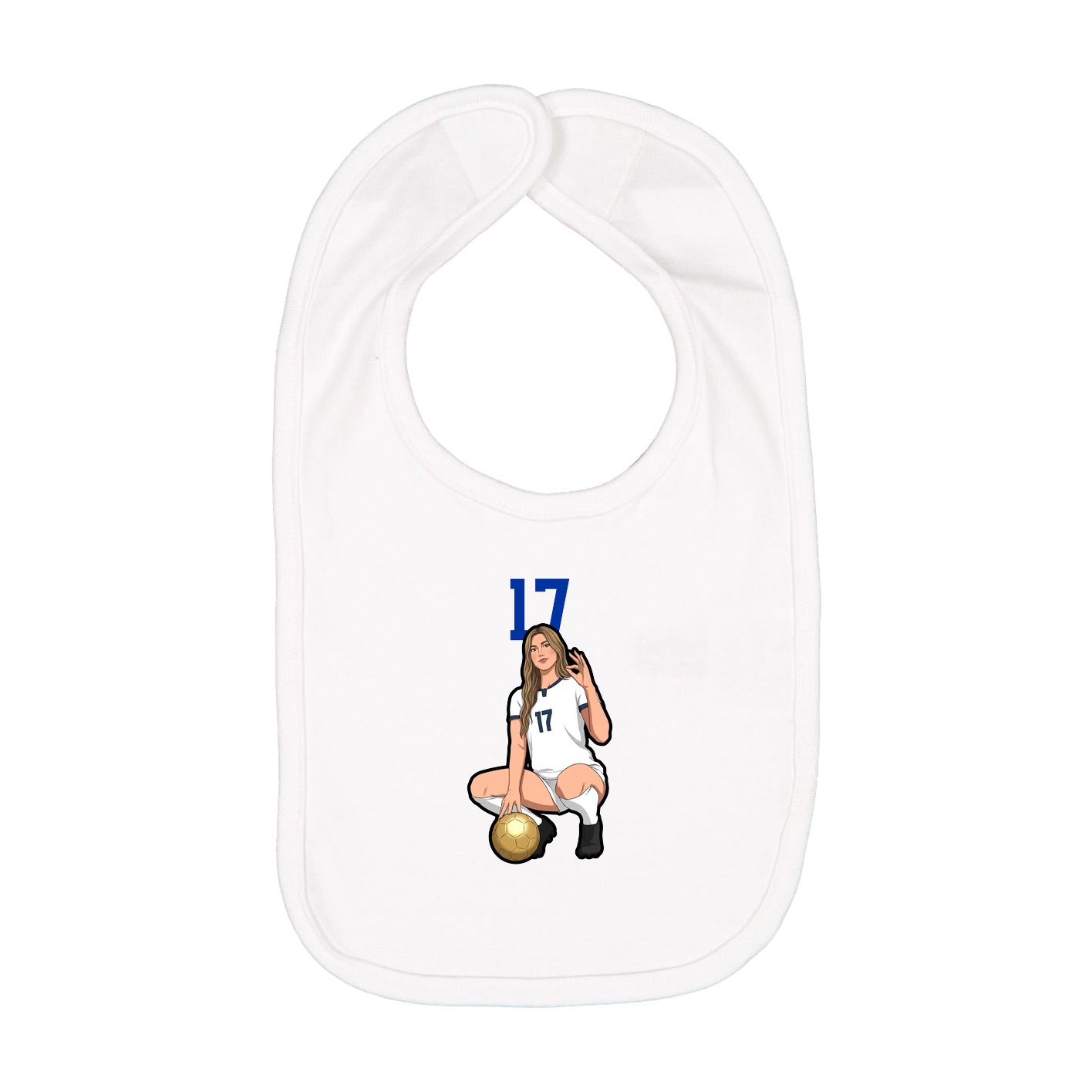 Infant Bib — Number Top in White