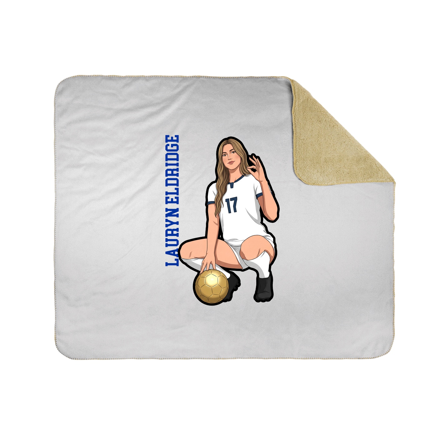 Throw Blanket — Name Vertical in White