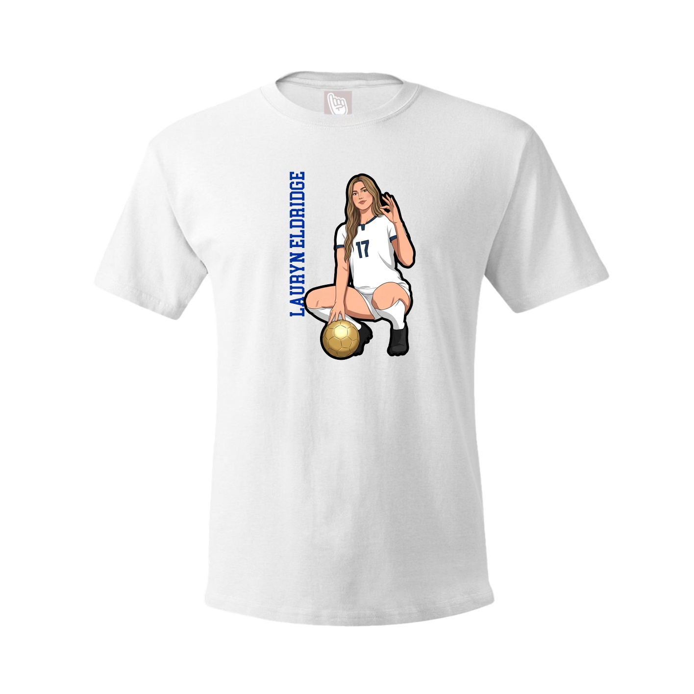 Youth Tee — Name Vertical in White