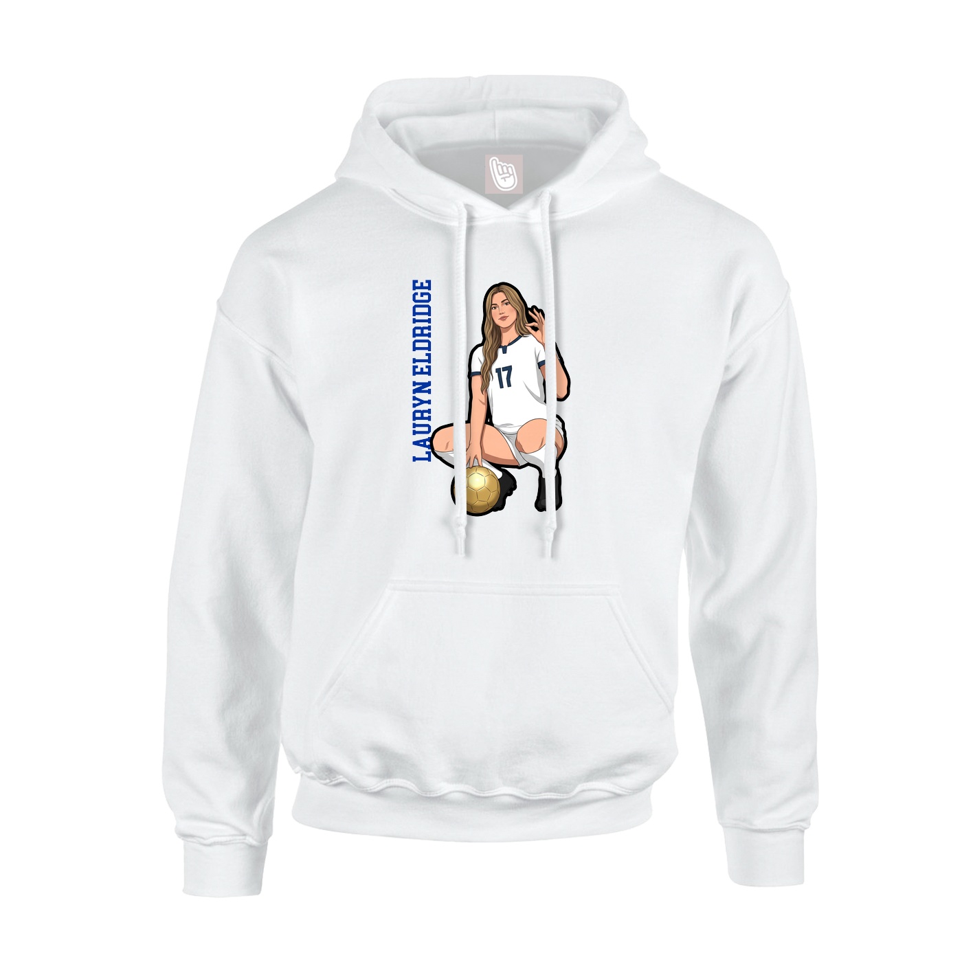 Youth Hoodie — Name Vertical in White