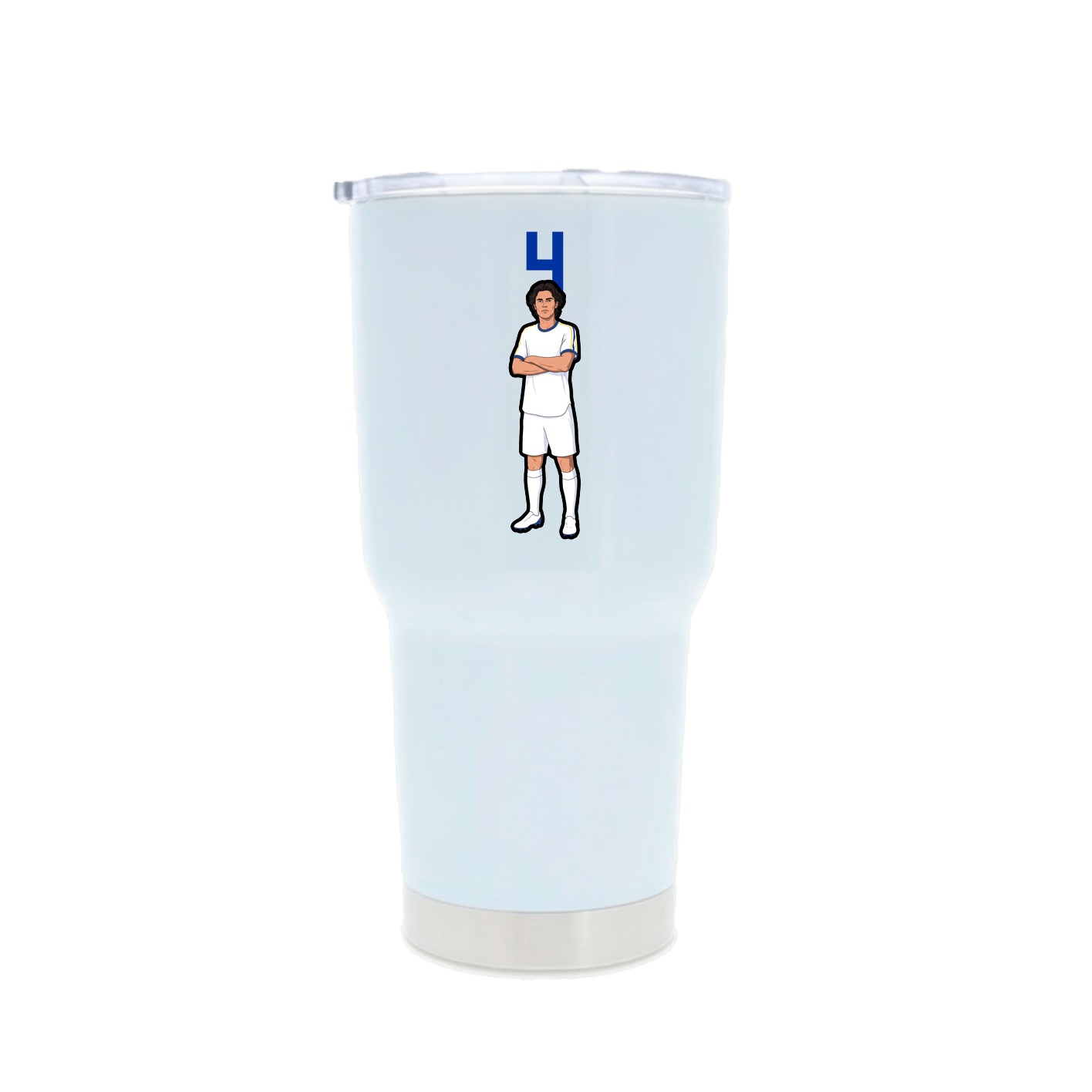 30oz Stainless Steel Tumbler — Number Top in White