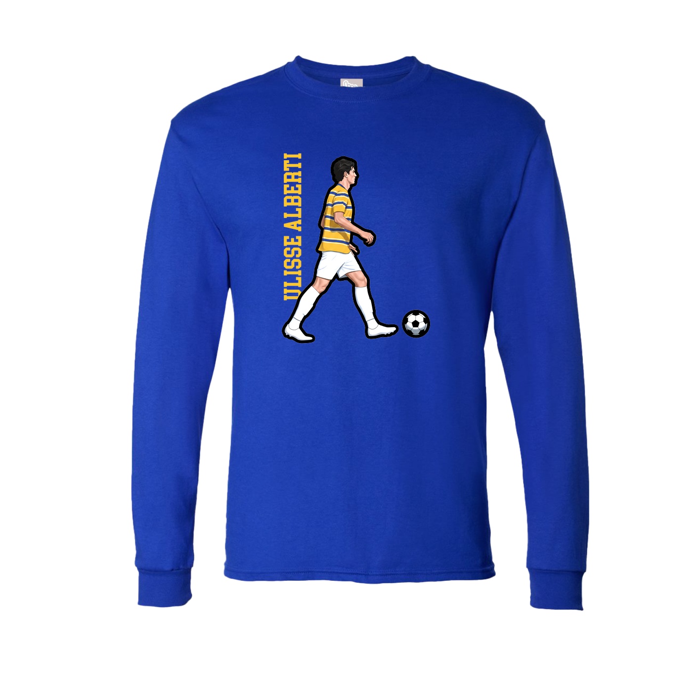 Long Sleeve Tee — Name Vertical in Royal