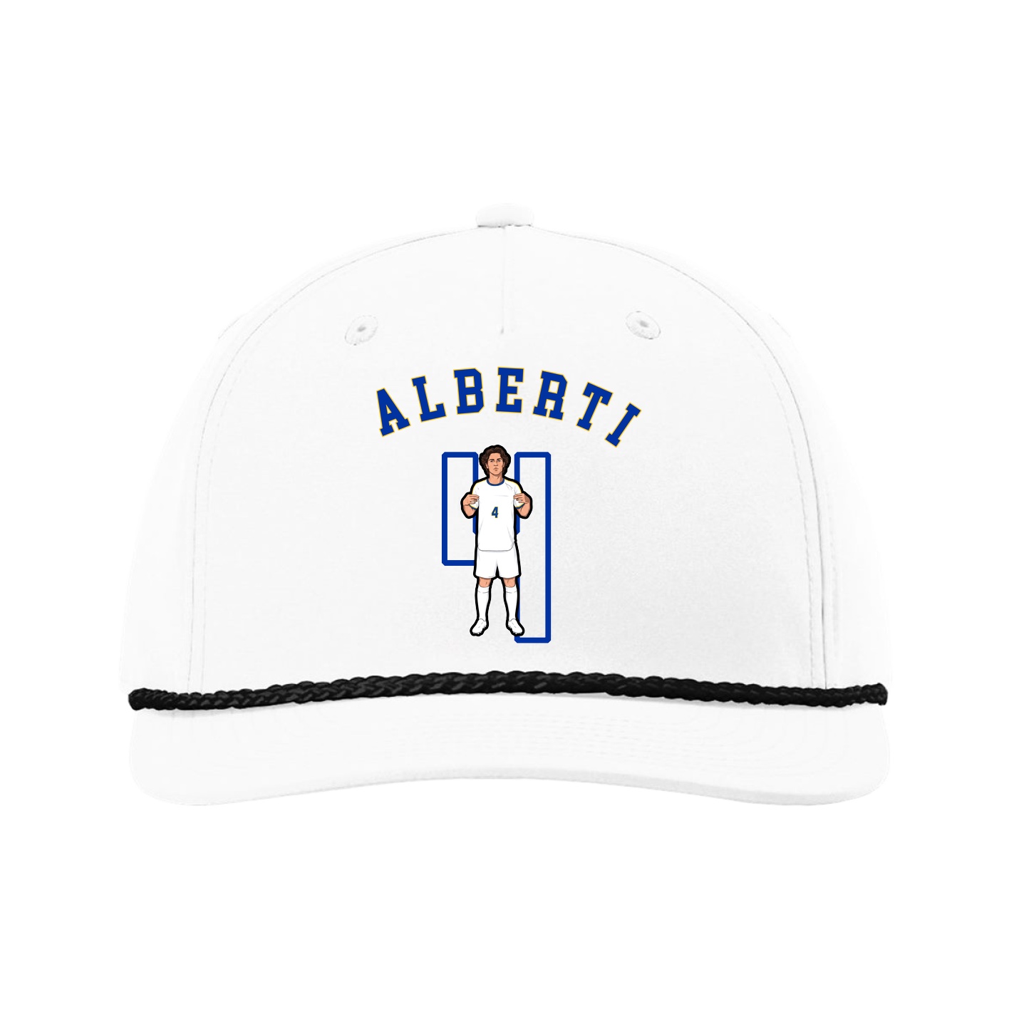 Five-Panel Classic Rope Cap — Shirsey Arch in White