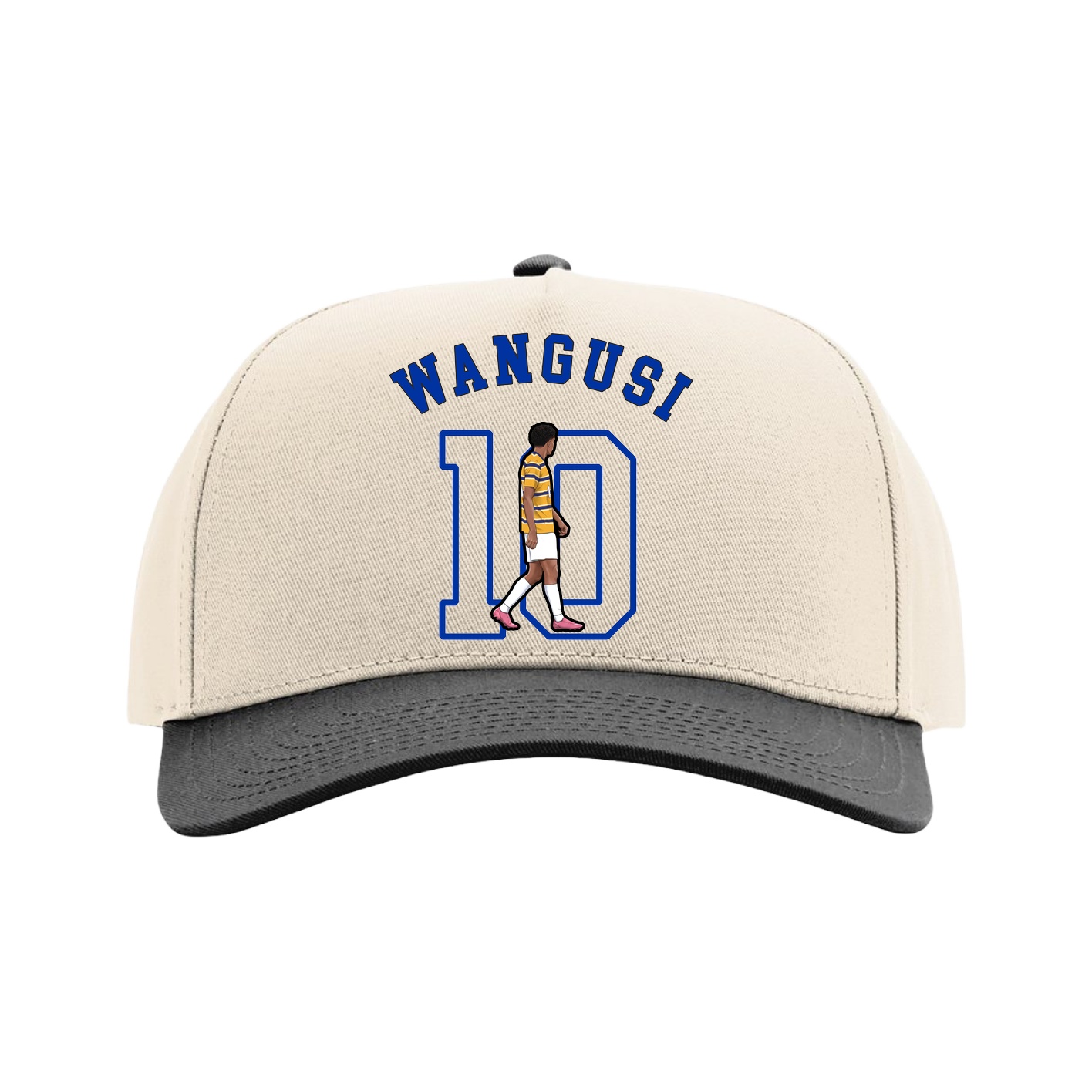 Full Fabric Five-Panel Champ Cap — Shirsey Arch in Cream/Black
