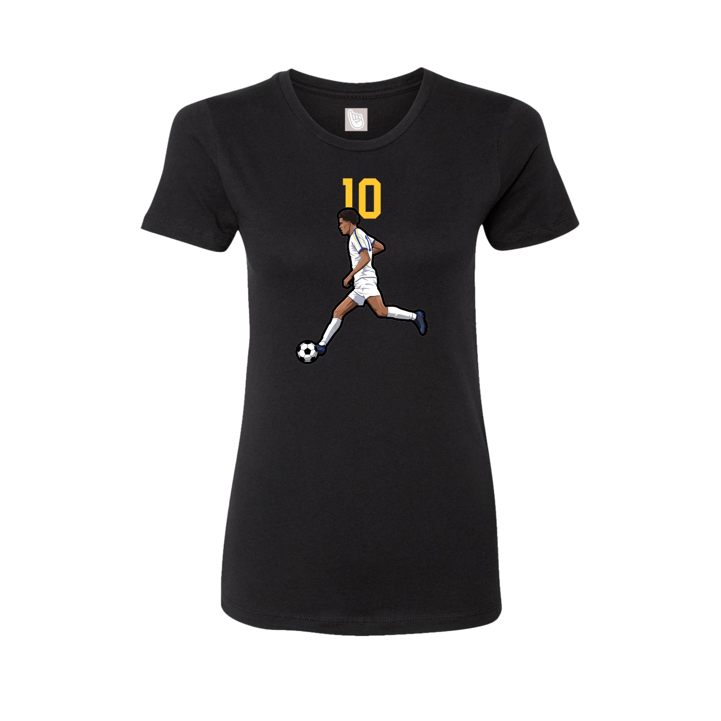 Fitted Women's Tee — Number Top in Black