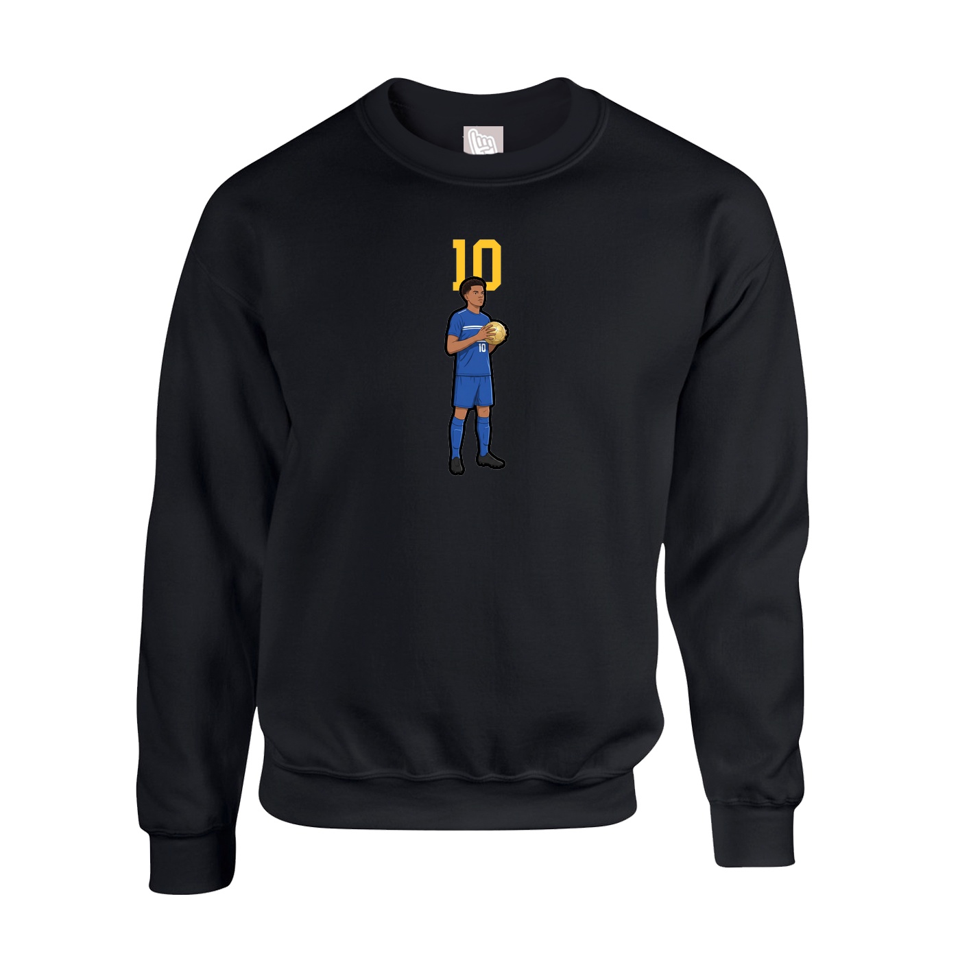 Fleece Crew — Number Top in Black