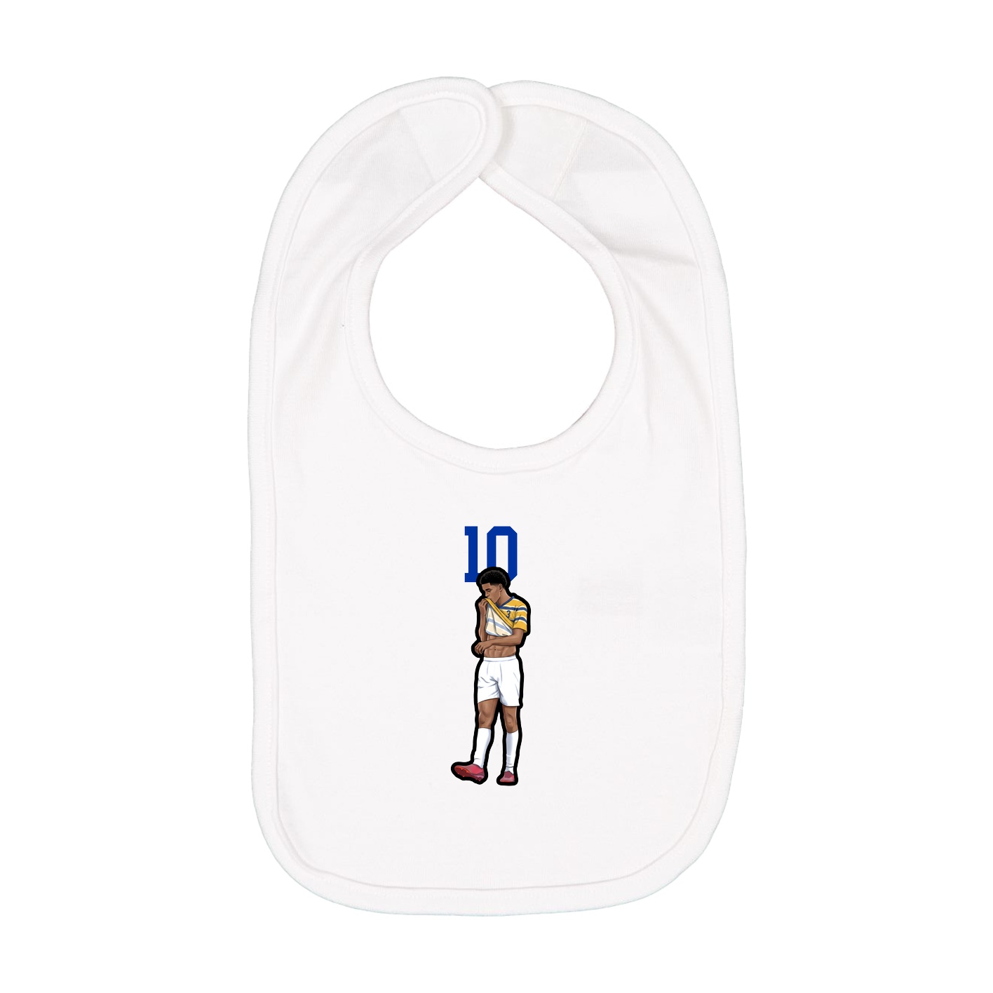 Infant Bib — Number Top in White