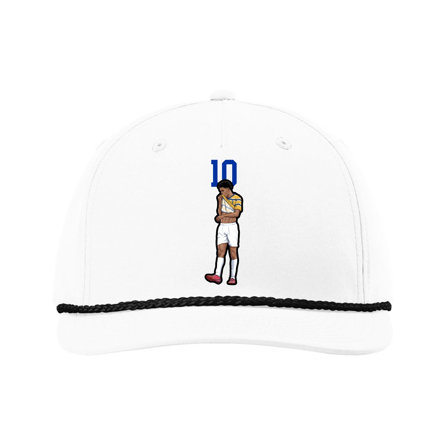 Five-Panel Classic Rope Cap — Number Top in White