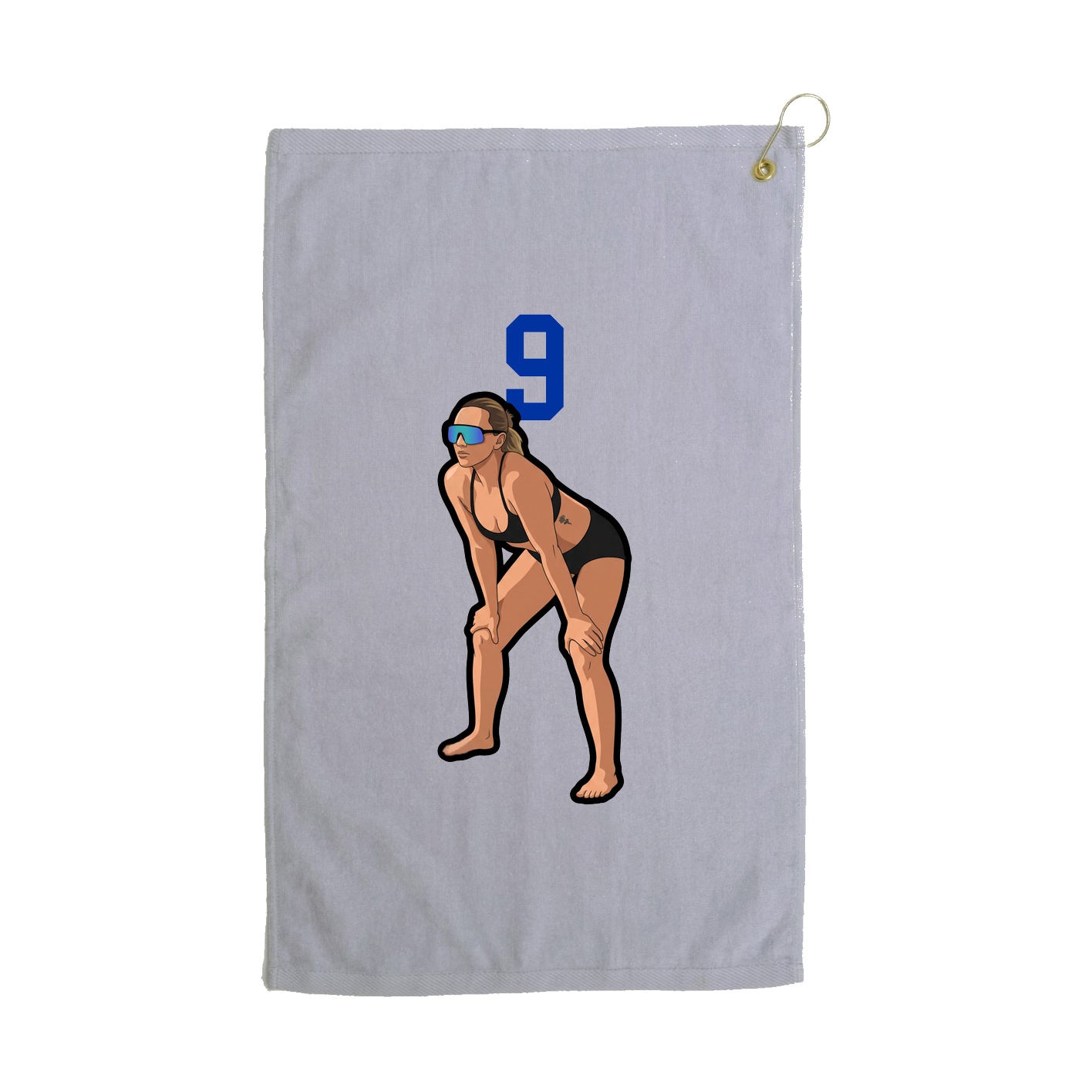 Golf Towel — Number Top in Grey