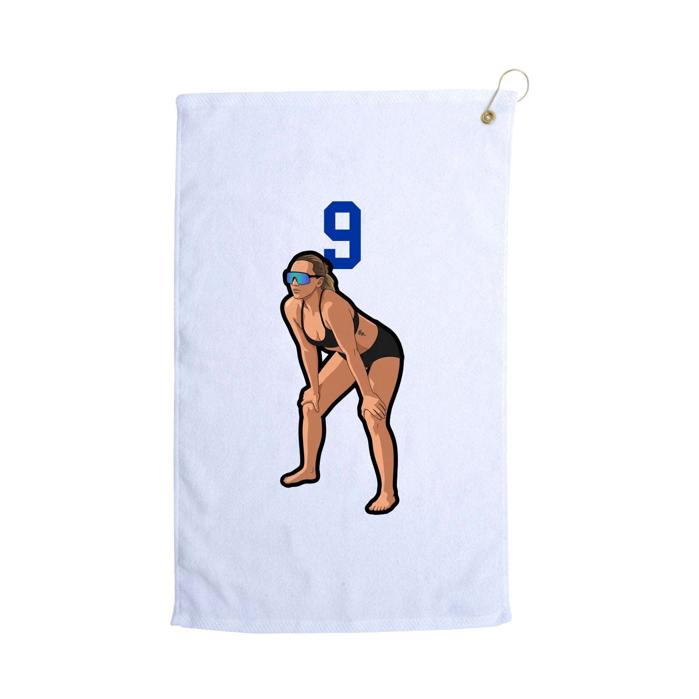 Golf Towel — Number Top in White