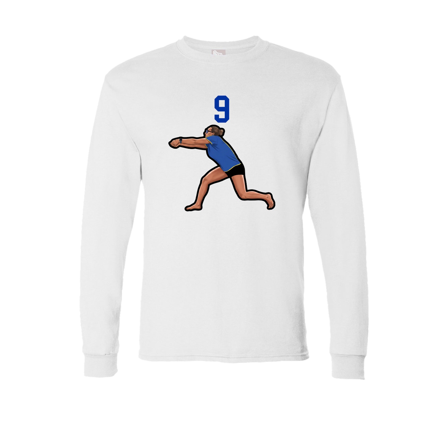 Long Sleeve Tee — Number Top in White
