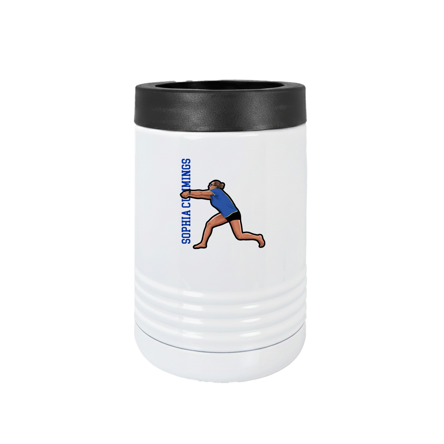 Beverage Holder — Name Vertical in White