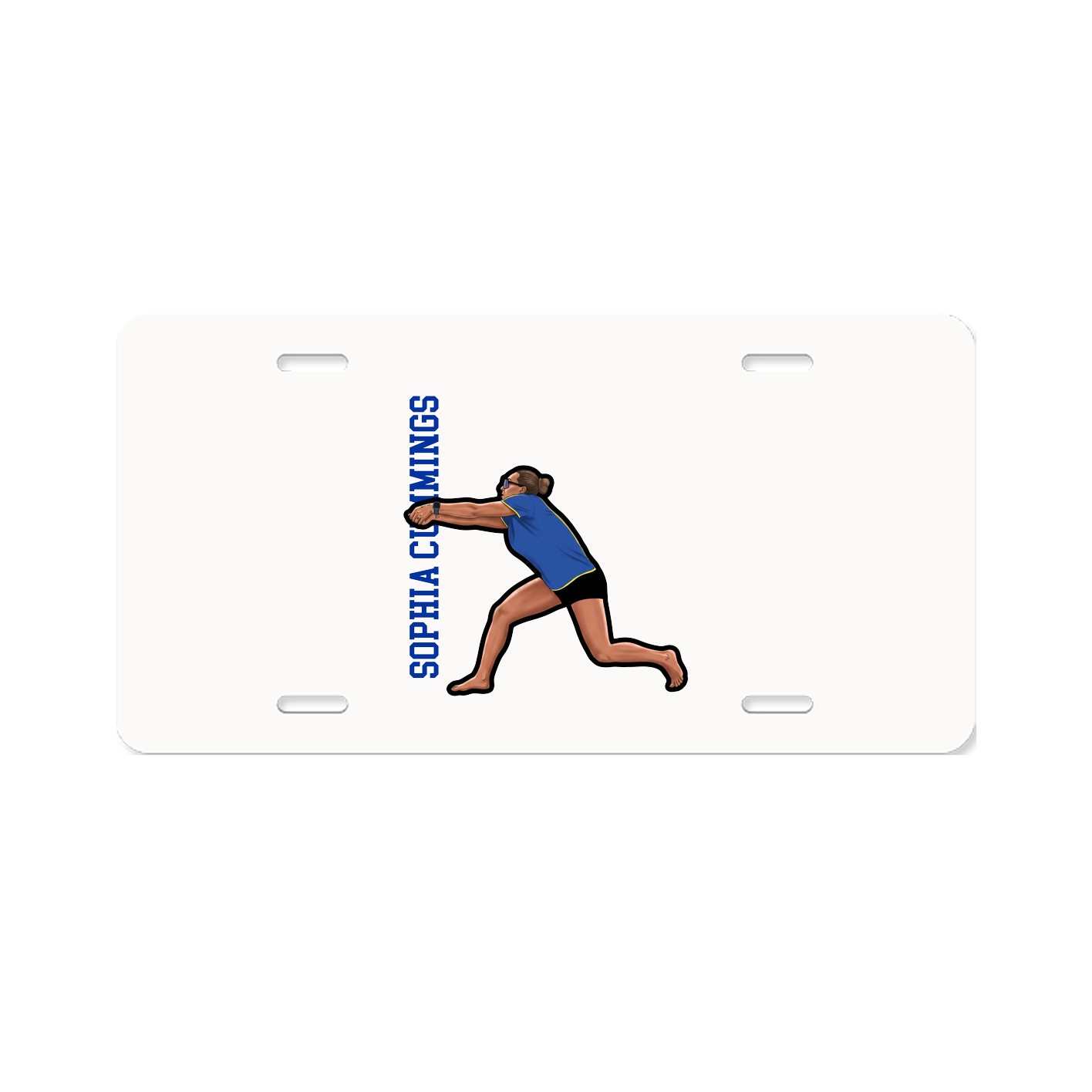 License Plate — Name Vertical in Classic