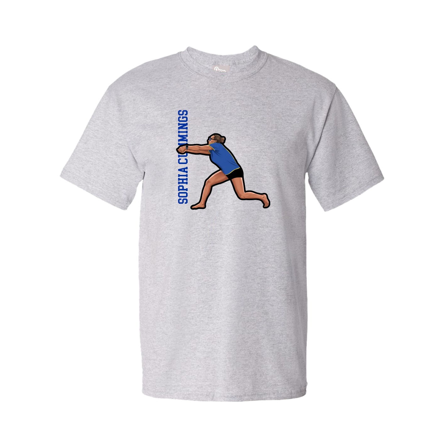 Tee — Name Vertical in Grey