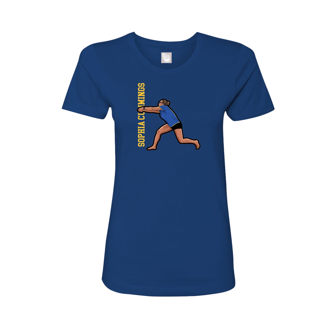 Womens Tee — Name Vertical in Royal