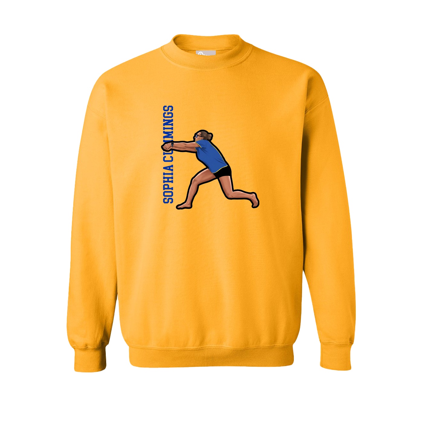 Fleece Crew — Name Vertical in Gold