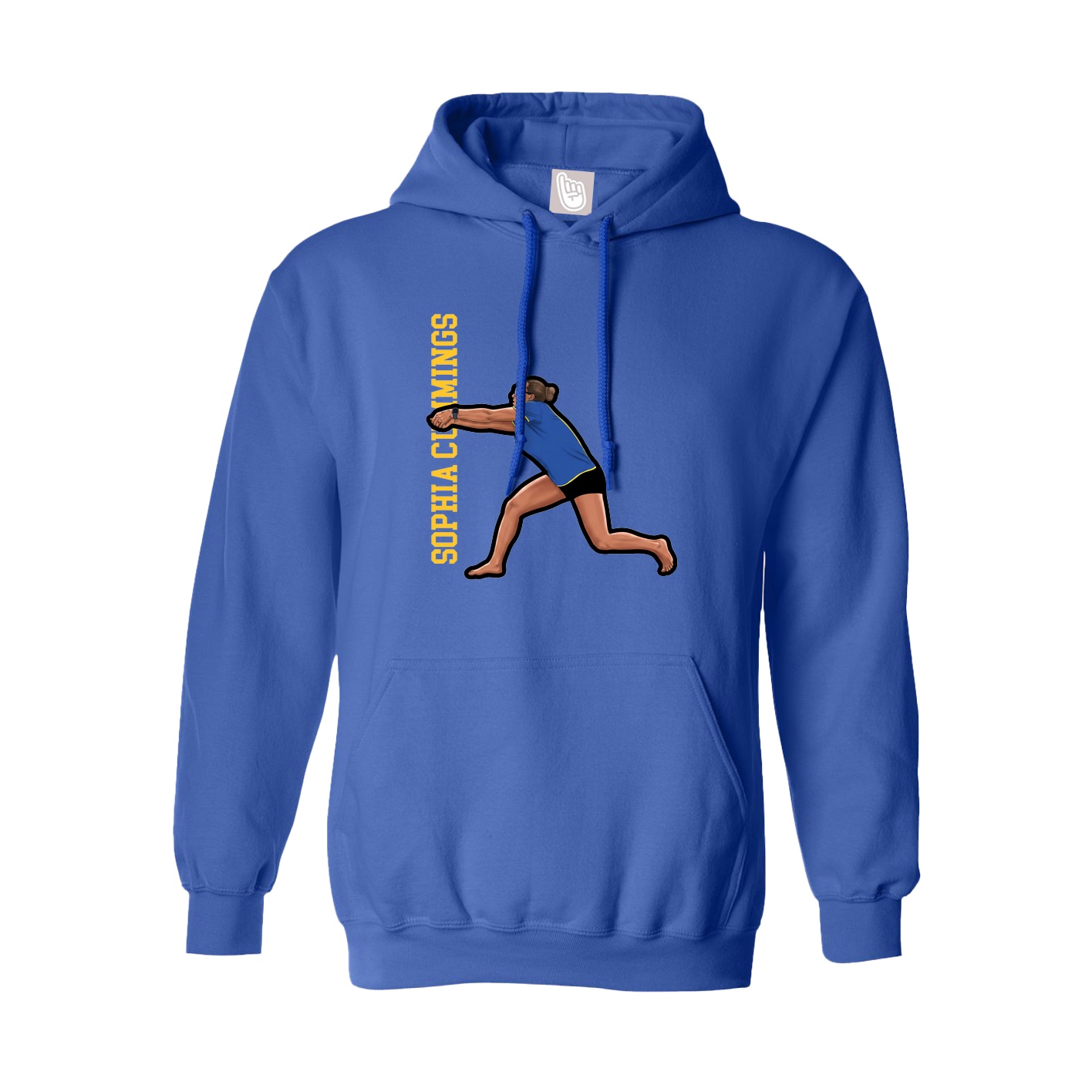 Youth Hoodie — Name Vertical in Royal