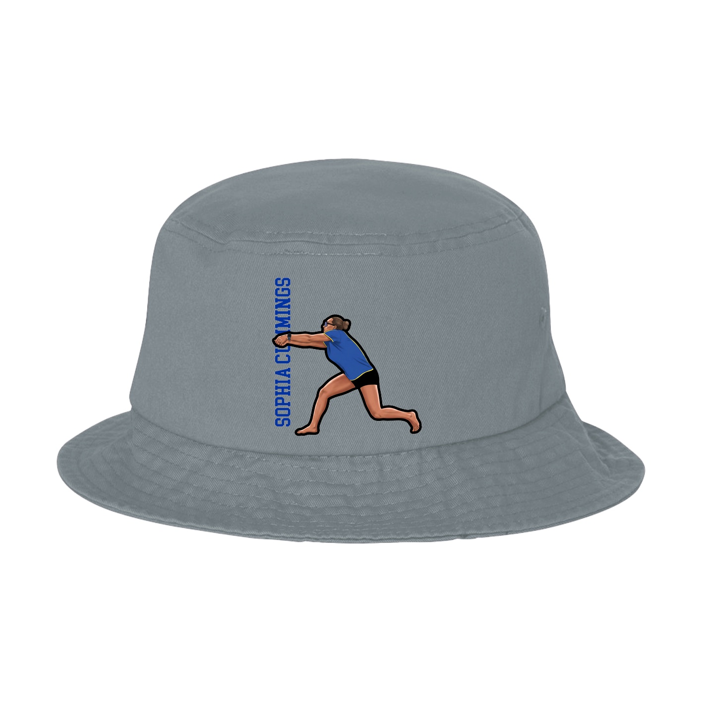 Bucket Cap — Name Vertical in Grey