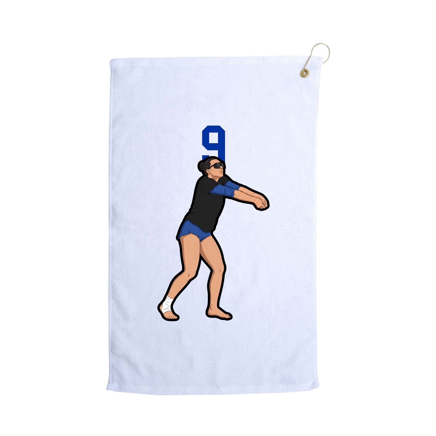 Golf Towel — Number Top in White