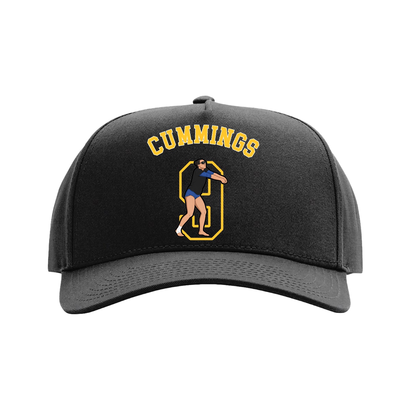 Full Fabric Five-Panel Champ Cap — Shirsey Arch in Black