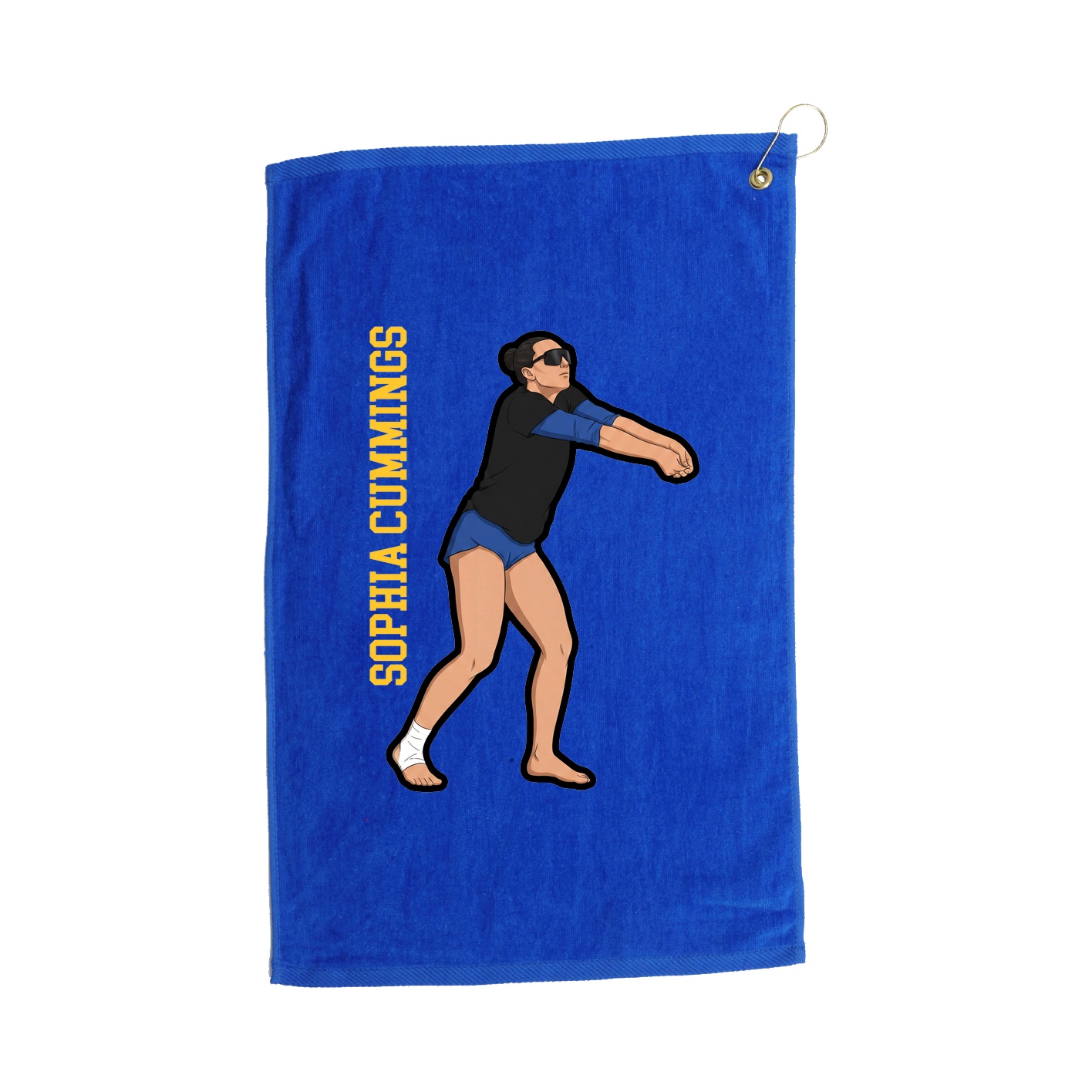 Golf Towel — Name Vertical in Royal