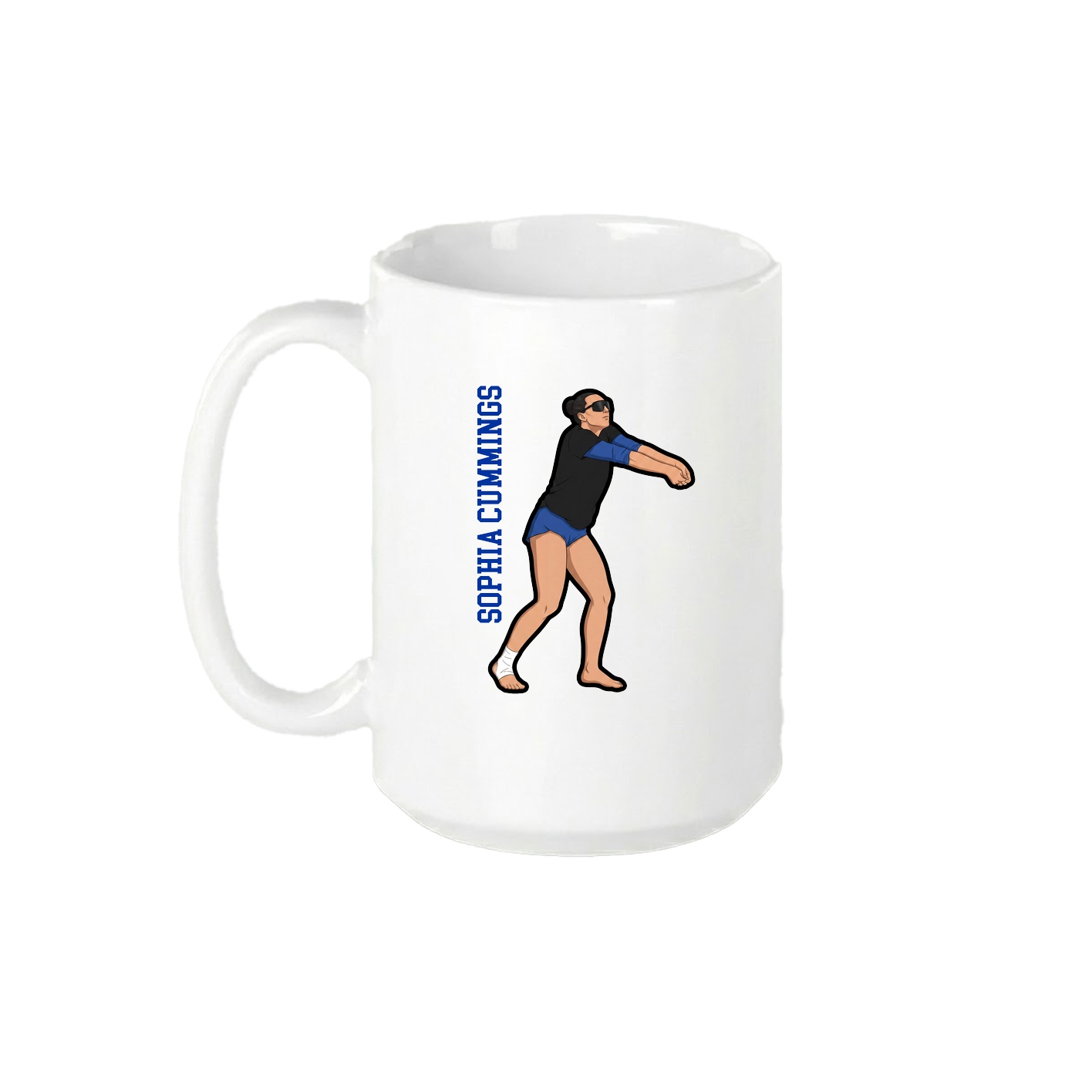 15oz Coffee Mug — Name Vertical in White