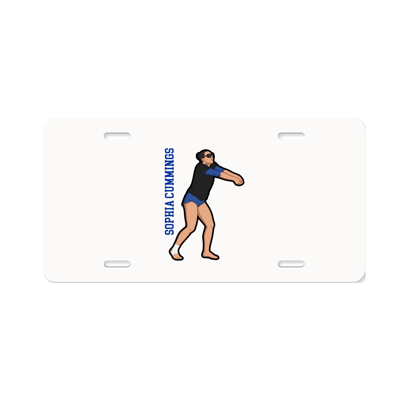 License Plate — Name Vertical in Classic