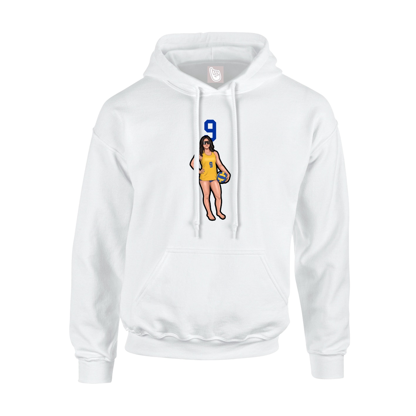 Youth Hoodie — Number Top in White