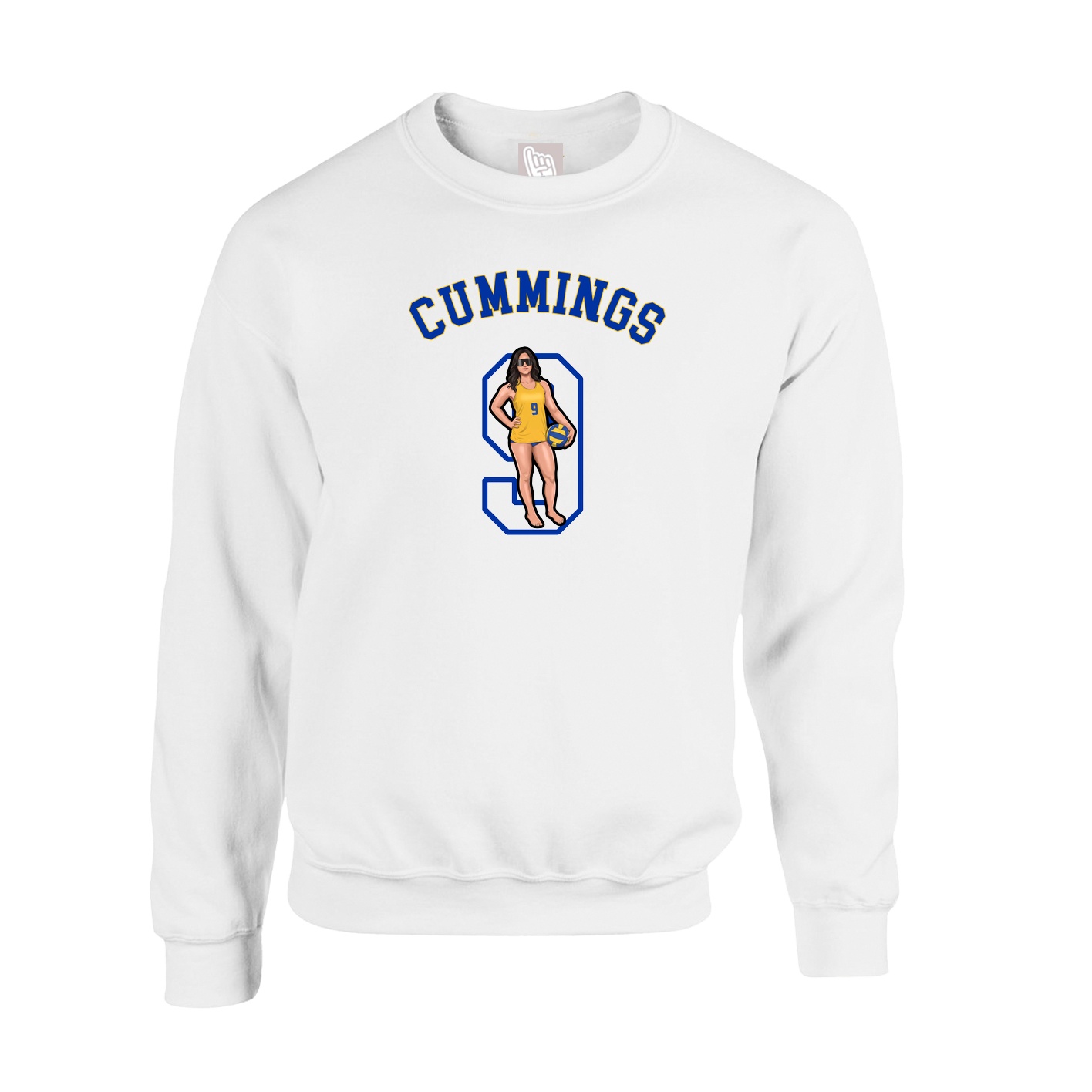 Fleece Crew — Shirsey Arch in White