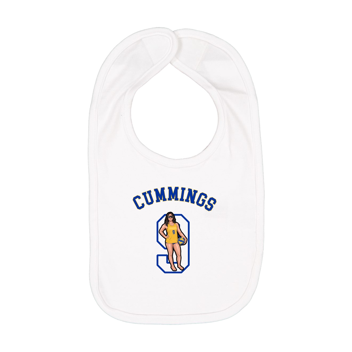 Infant Bib — Shirsey Arch in White